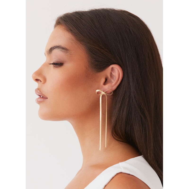 Tinka Bow Earrings – Gold
