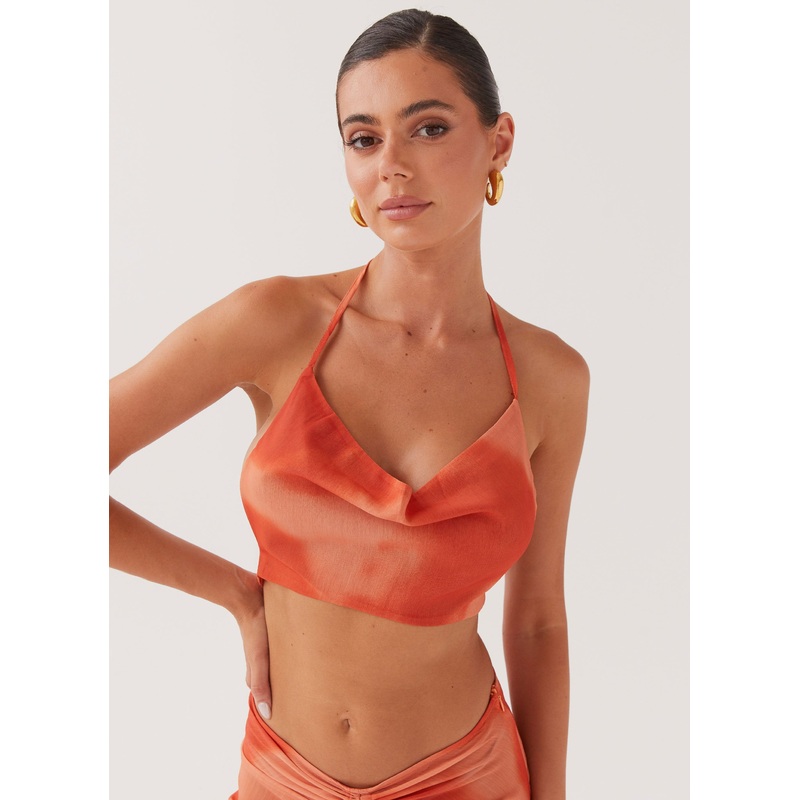 Zenta Cowl Neck Top – Copper