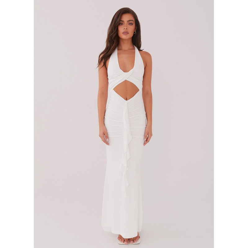 Allanna Frill Maxi Dress – White