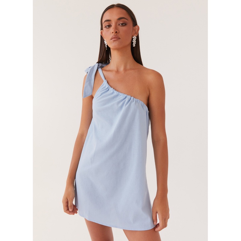 Art Of Waves Linen Mini Dress – Cerulean