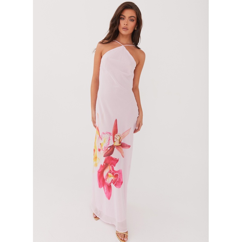 Blossom Hearts Maxi Dress – Pink Peony