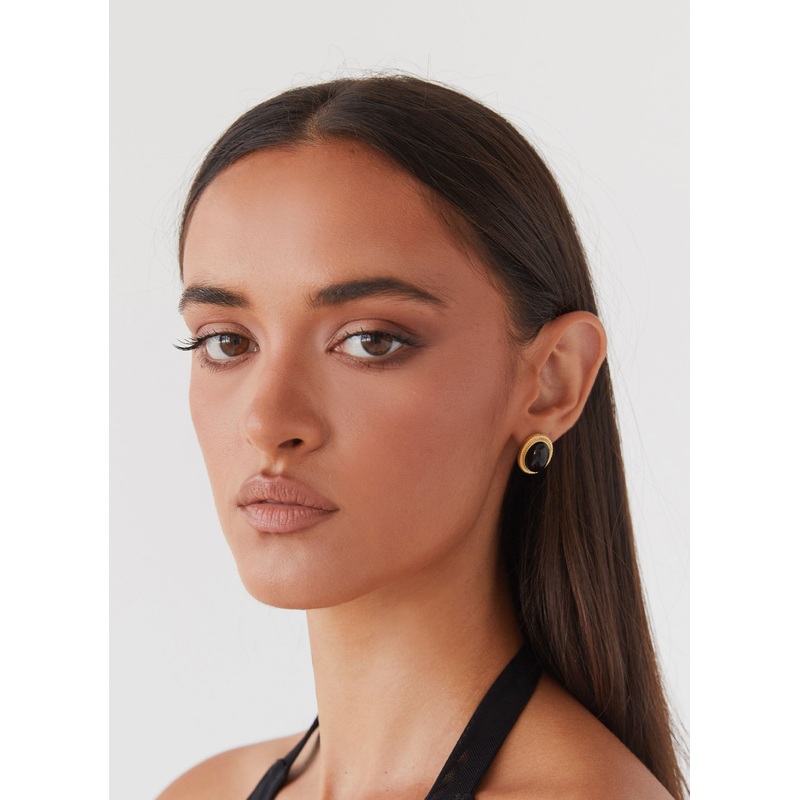 Calais Opal Earrings – Black