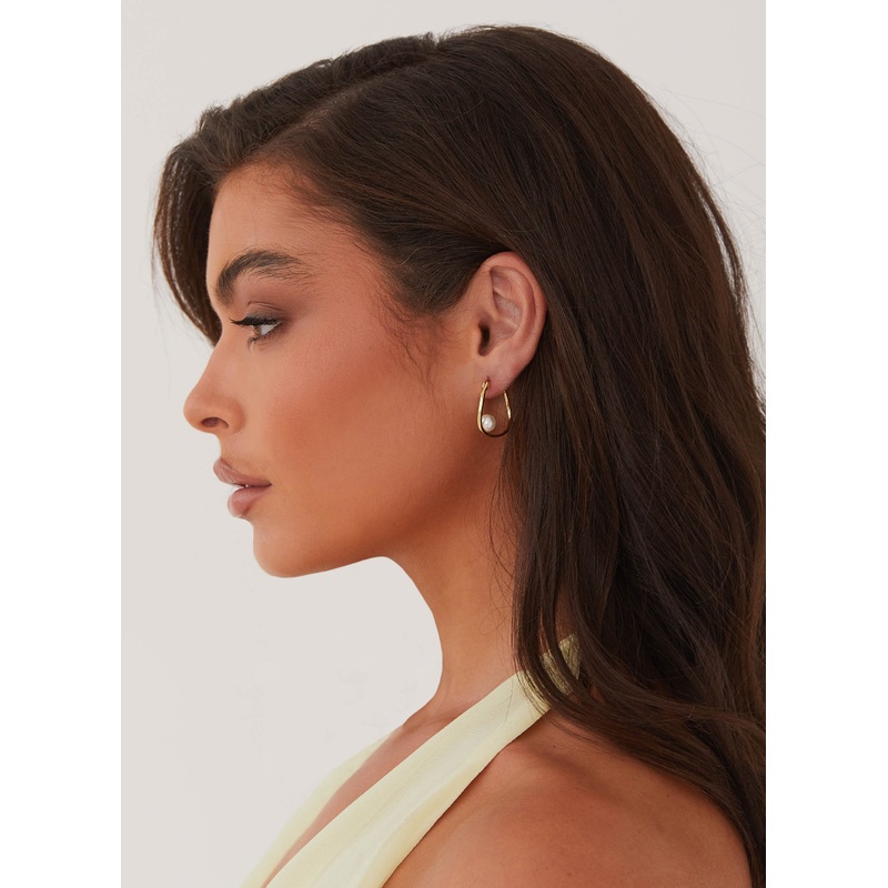 Cosima Abstract Hoop Earring – Gold