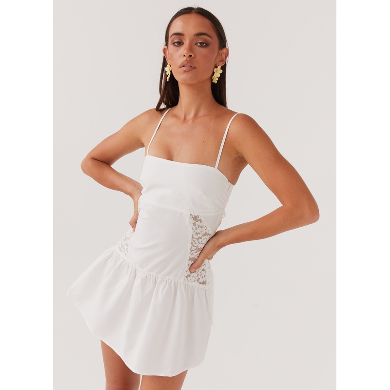 Cotton Cloud Mini Dress – White