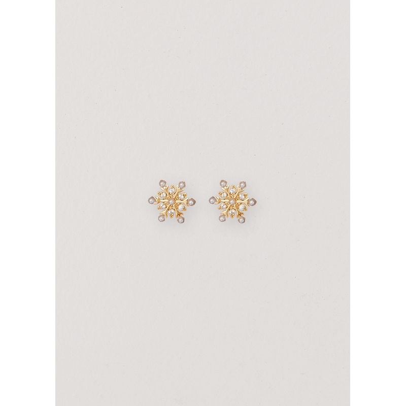 Crystal Snowflake Earring – Gold