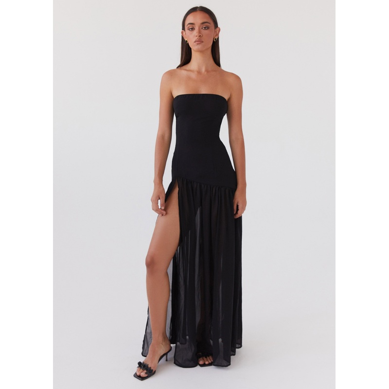 Eden Strapless Maxi Dress – Black