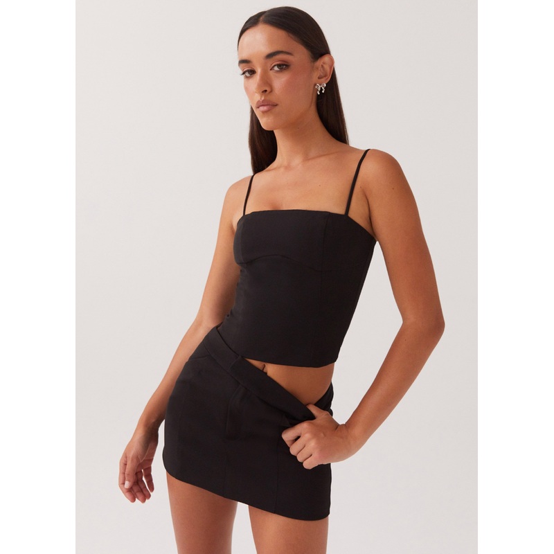 Eliana Suit Mini Skirt – Black