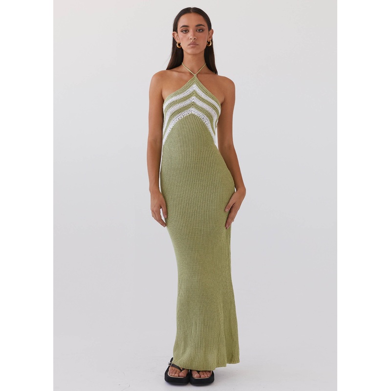 Masterpiece Knit Maxi Dress – Forest