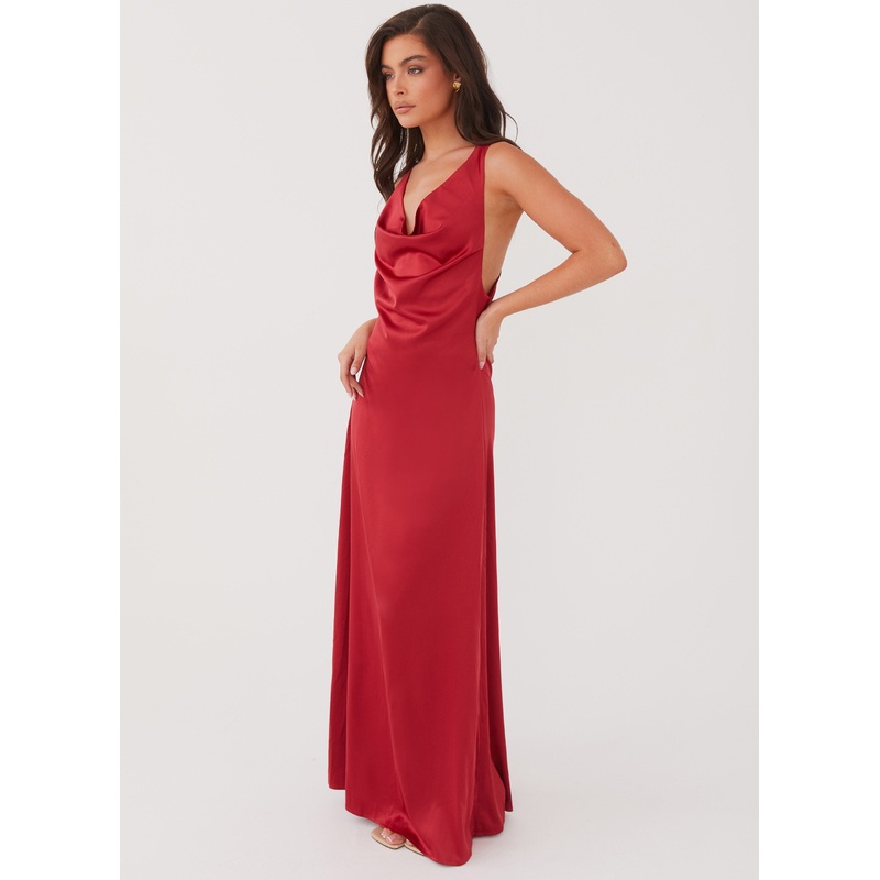 Musa Maxi Dress – Cherry Red