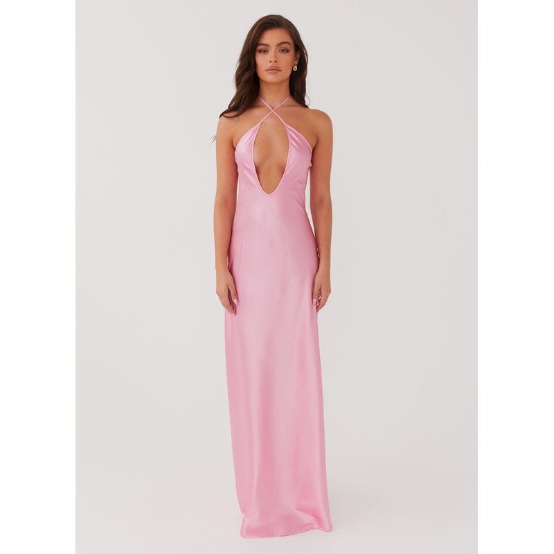 Noir Symphony Maxi Dress – Pink