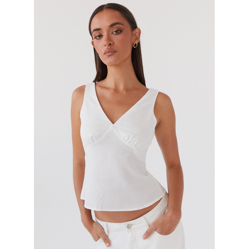 Nori Linen Top – White