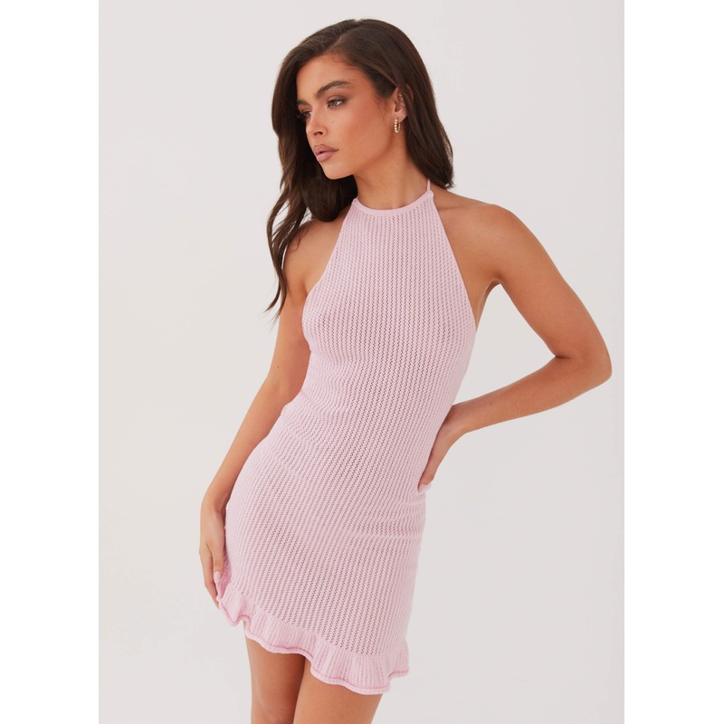 Solene Knit Mini Dress – Pink