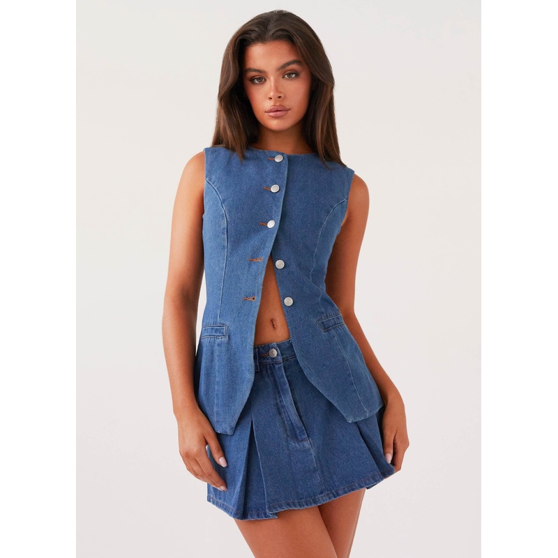 Ashlyn Denim Mini Skirt – Indigo