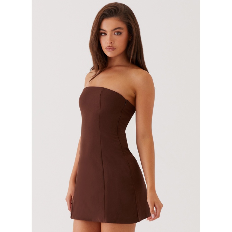 Ayanna Strapless Mini Dress – Chocolate