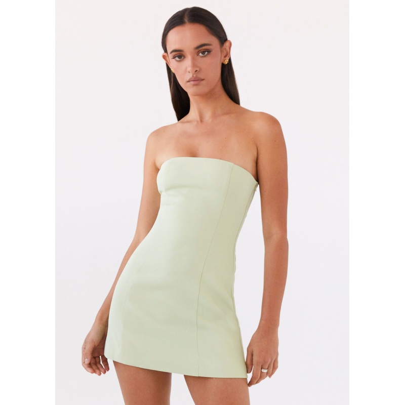 Ayanna Strapless Mini Dress – Green Zest