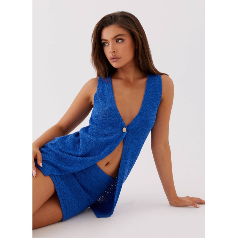 Capri Glow Knit Top – Cobalt