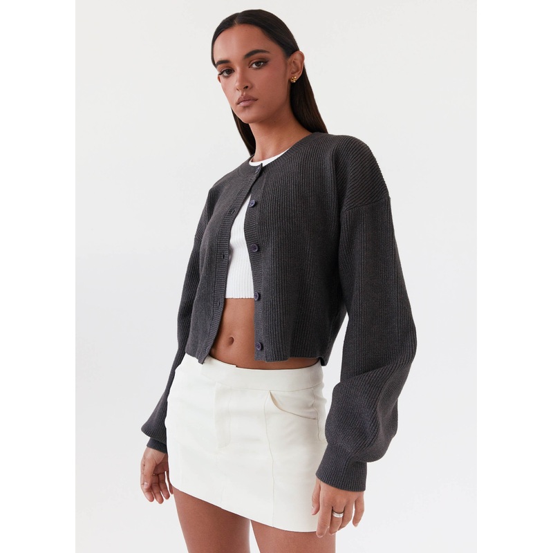 Daphne Knit Cardigan – Charcoal