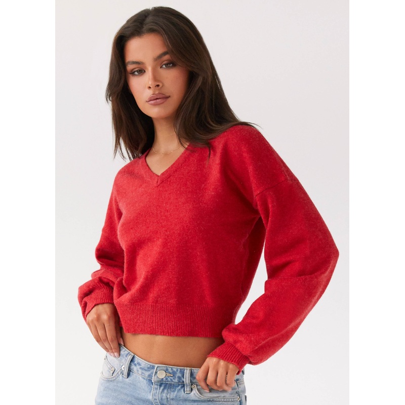 Deserve Me Knit Top – Cherry