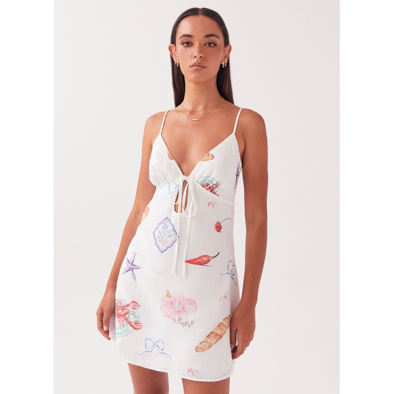 Flora Linen Mini Dress – Banchetto