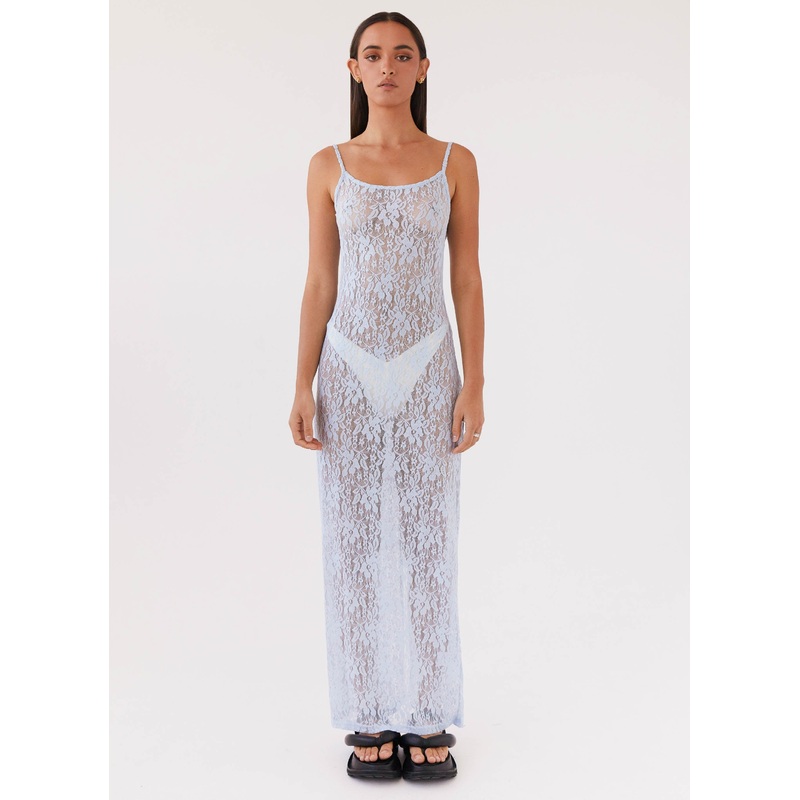 Gravity Lace Maxi Dress – Baby Blue