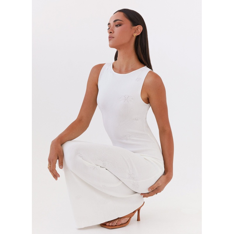 Holly Knit Maxi Dress – White