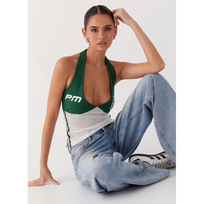 Peppa Halterneck Jersey Top – Green