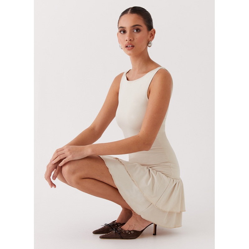 Rhiannon Frill Mini Dress – Ivory
