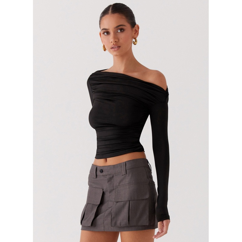 Seraphina Long Sleeve Top – Black