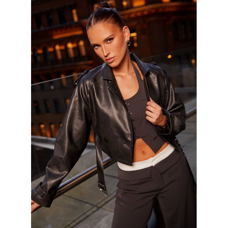Bad Decisions PU Jacket – Black