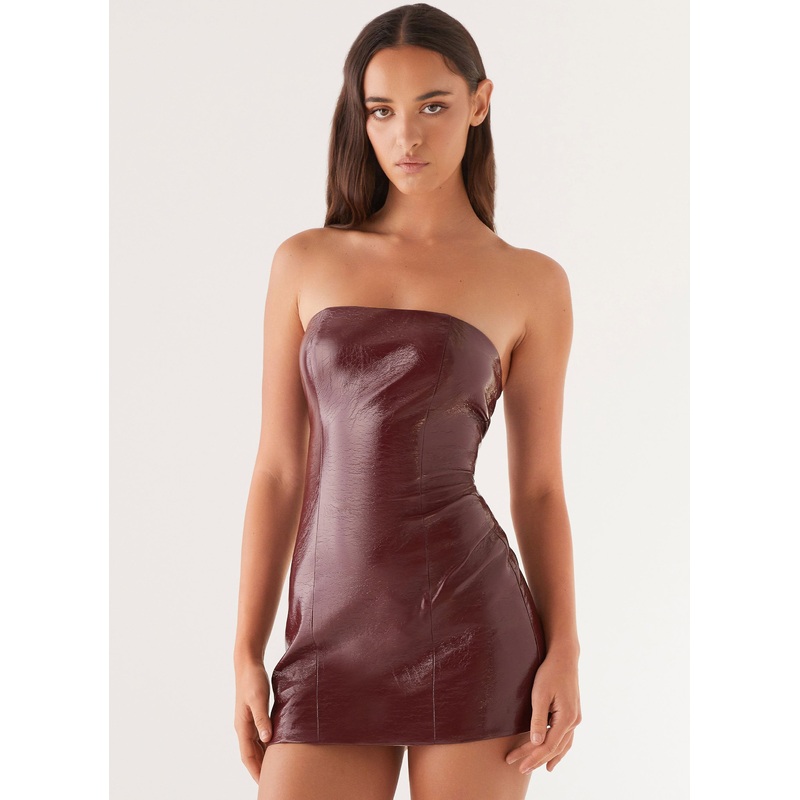 Big Shot Strapless Mini Dress – Merlot