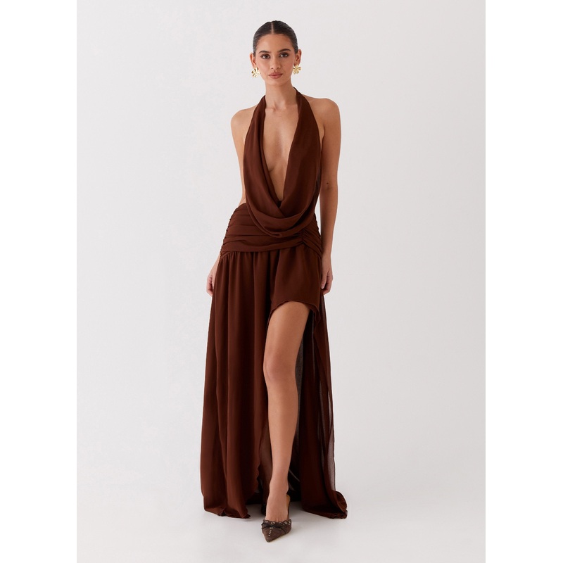 Blake Rose Maxi Dress – Brown