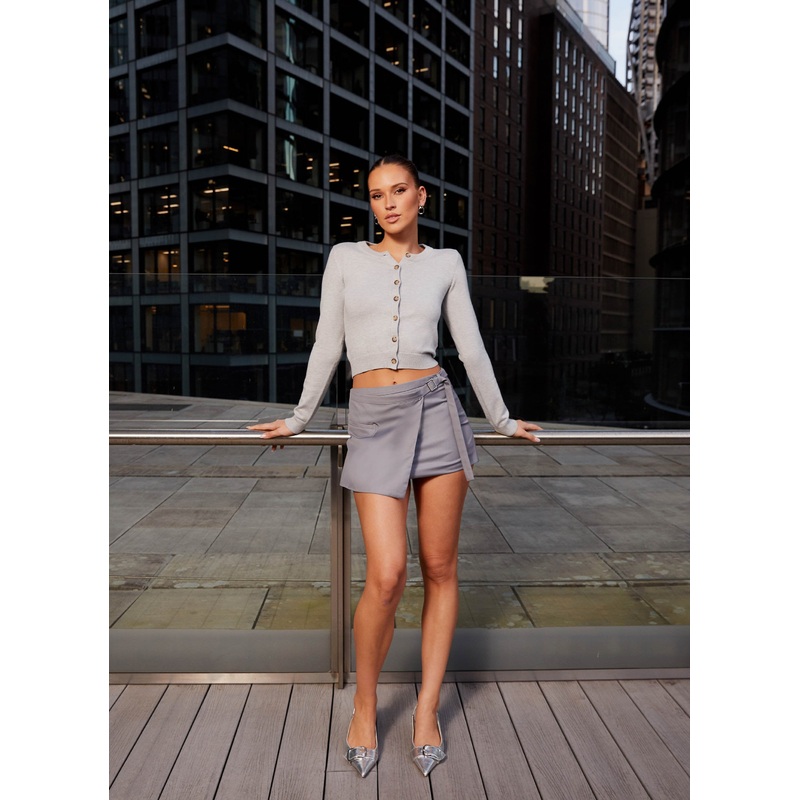 Diane Belt Mini Skirt – Charcoal