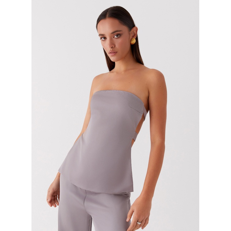Enchanted Loving Strapless Top – Grey