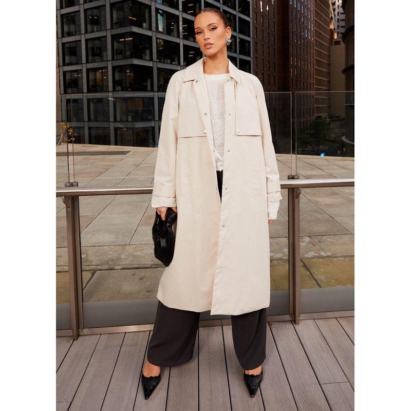Fill The Void Oversized Trench Coat – Ivory