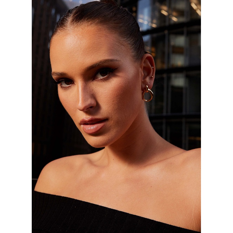 Folded Chain Earrings – Gold