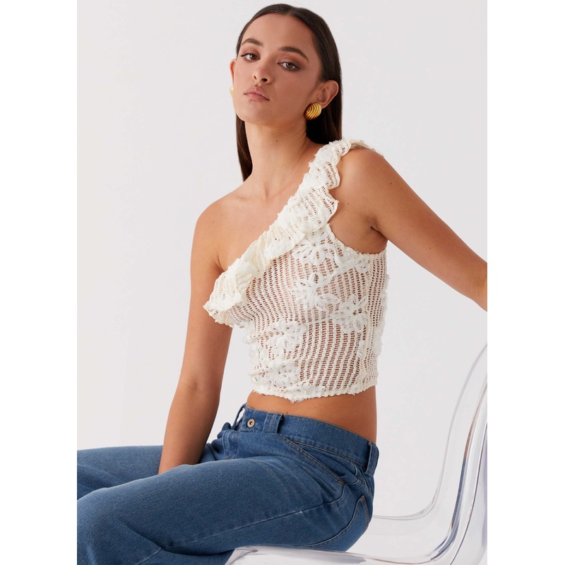 Juilette One Shoulder Top – Ivory