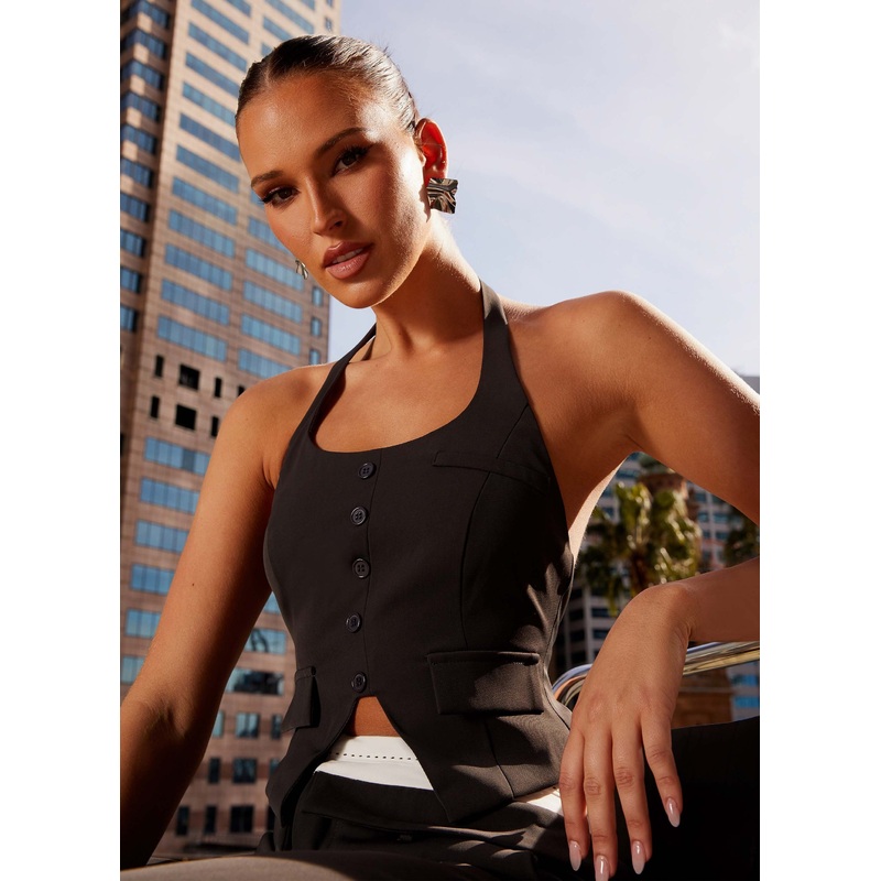 Kendra Backless Vest – Black