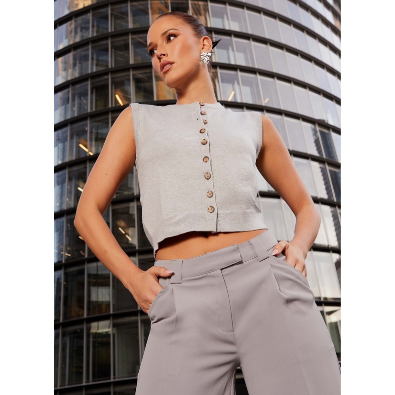Mickey Knit Vest – Grey