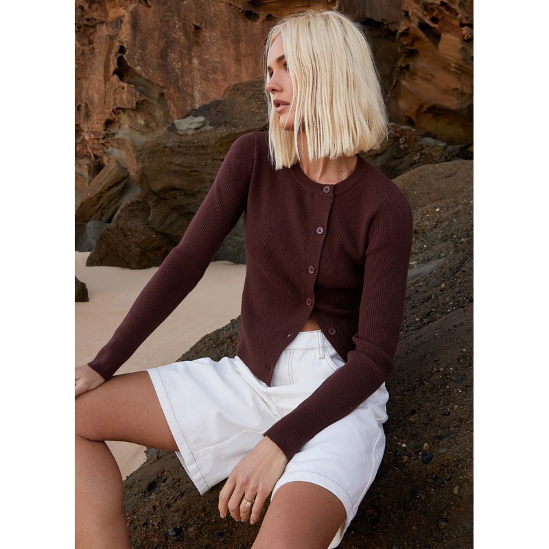 Rubi Knit Long Sleeve Top – Chocolate