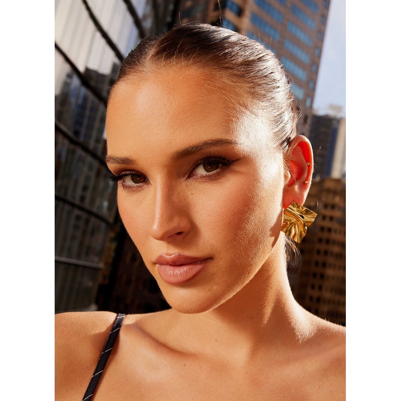 Statement Fold Earrings – Gold