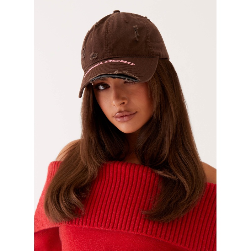 Sucker Frayed Baseball Cap – Brown