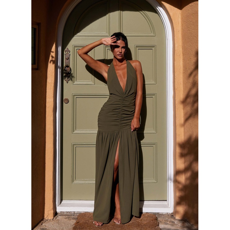 Truly In Love Maxi Dress – Khaki