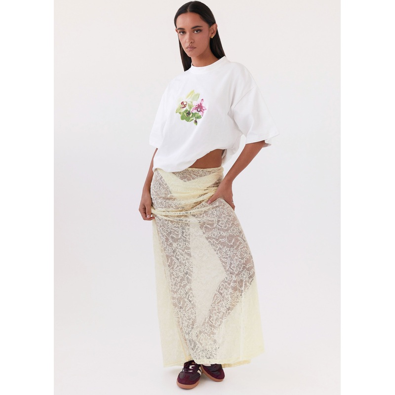 Atoir Lace Maxi Skirt – Yellow