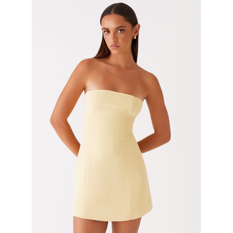 Ayanna Strapless Mini Dress – Yellow