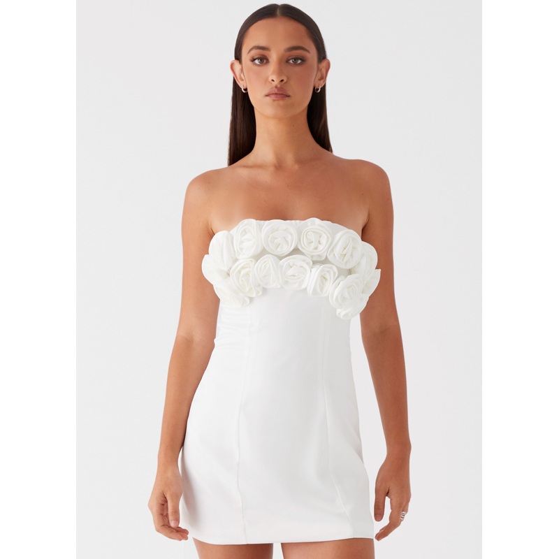 Bouquet Dream Mini Dress – White