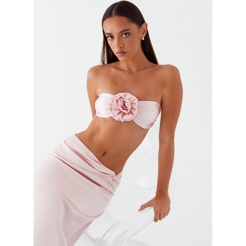 Crescent Light Rose Bandeau Top – Pink