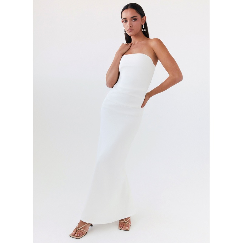 Danielle Strapless Maxi Dress – White