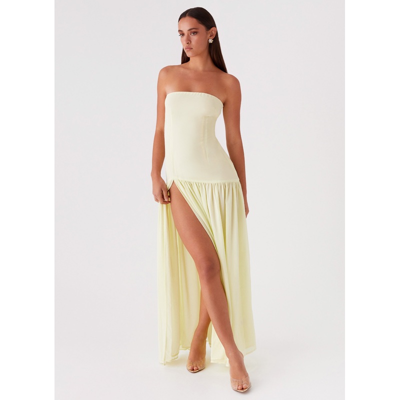 Eden Strapless Maxi Dress – Yellow
