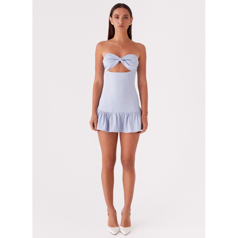 Gigi Frill Mini Dress – Blue