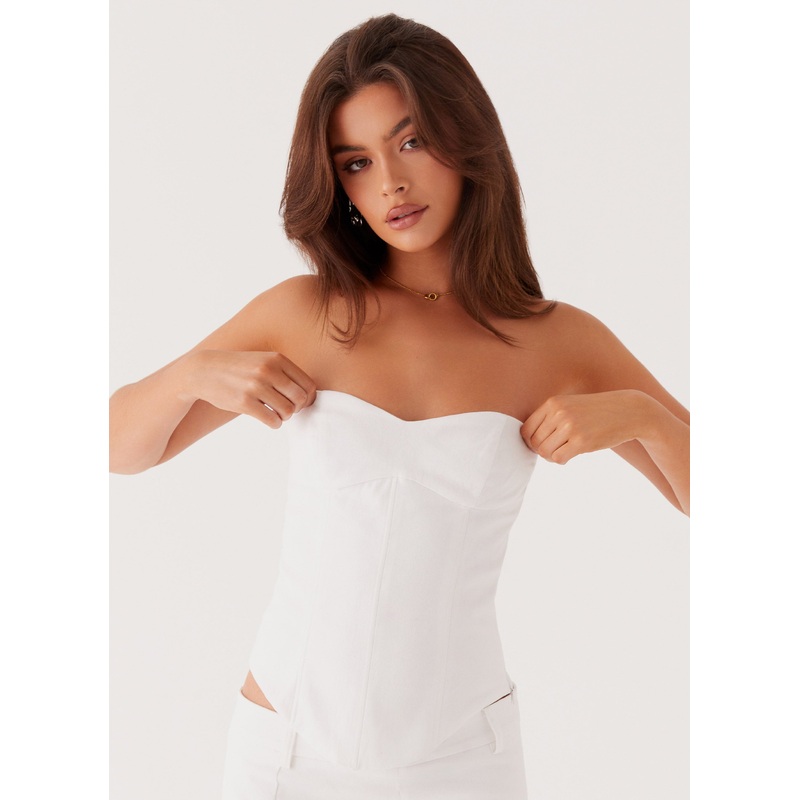 Jaslyn Corset Top – White